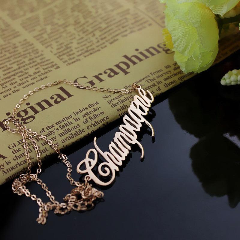 Personalized Contemporary Font Unique Name Necklace Sterling Silver - Belbren