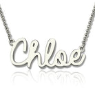 Personalized Cursive Style Name Necklace In Sterling Silver - Belbren