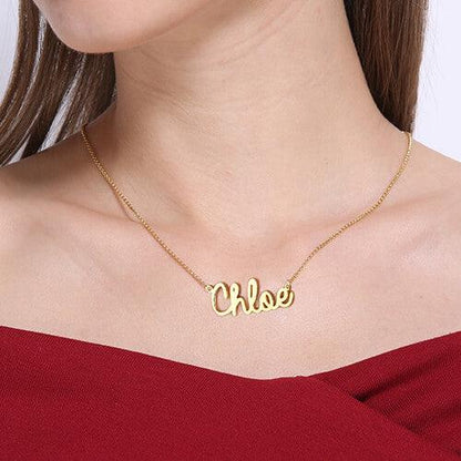 Personalized Cursive Style Name Necklace In Sterling Silver - Belbren