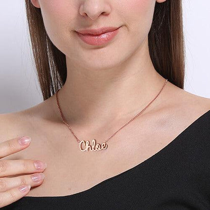 Personalized Cursive Style Name Necklace In Sterling Silver - Belbren