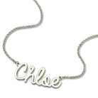 Personalized Cursive Style Name Necklace In Sterling Silver - Belbren