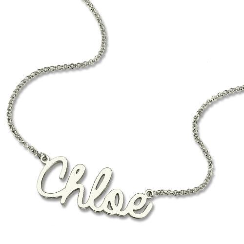 Personalized Cursive Style Name Necklace In Sterling Silver - Belbren