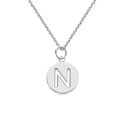 Personalized Cut Out Initial Disc Necklace - Belbren