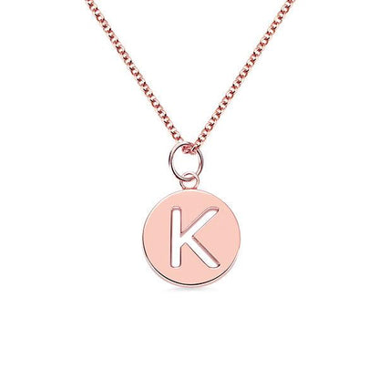 Personalized Cut Out Initial Disc Necklace - Belbren