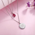 Personalized Double-Layered Necklace with Birthstone and Monogram in Sterling Silver or Gold - Belbren