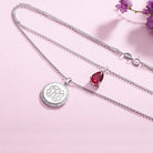 Personalized Double-Layered Necklace with Birthstone and Monogram in Sterling Silver or Gold - Belbren