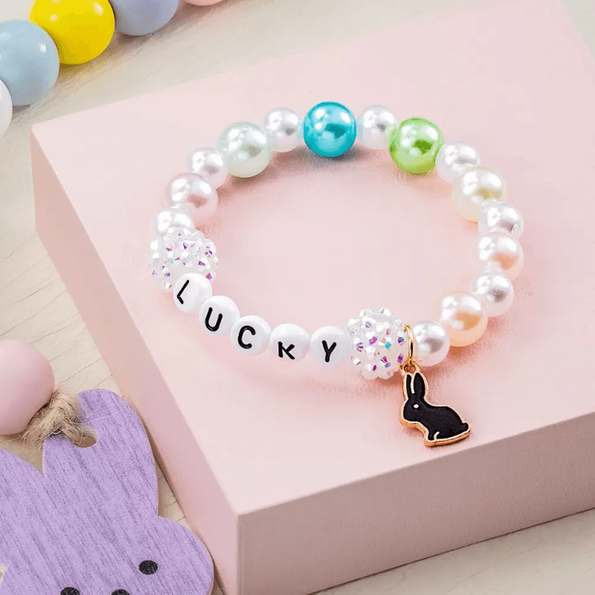 Personalized Easter Bunny Bracelet | Girl's Rabbit Name Bracelet | Kids Easter Jewelry - Belbren