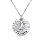 Personalized Hammered Baby Feet Necklace Pure Silver - Belbren