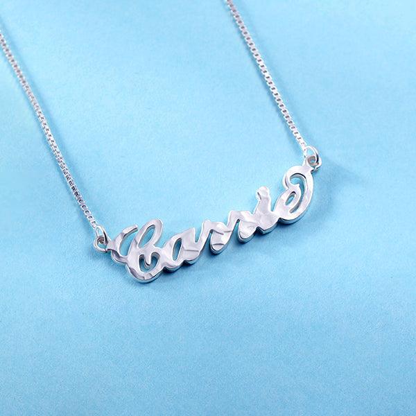 Personalized Hammered Name Necklace Pure Silver - Belbren