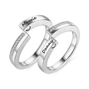 Personalized Infinity Couple Rings Set - Custom Engraved Sterling ...