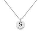 Personalized Initial and Date Disk Necklace in Silver - Belbren