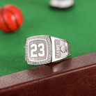 Personalized Men's Basketball Signet Ring with Number | Custom Sterling Silver Sports Name Ring - Belbren