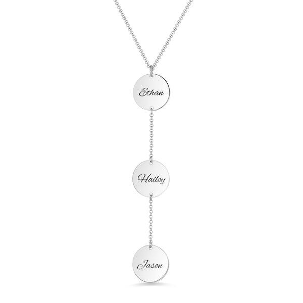 Personalized Name Disc/Coin Necklace Gold Plated Silver - Belbren