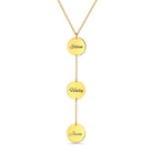 Personalized Name Disc/Coin Necklace Gold Plated Silver - Belbren