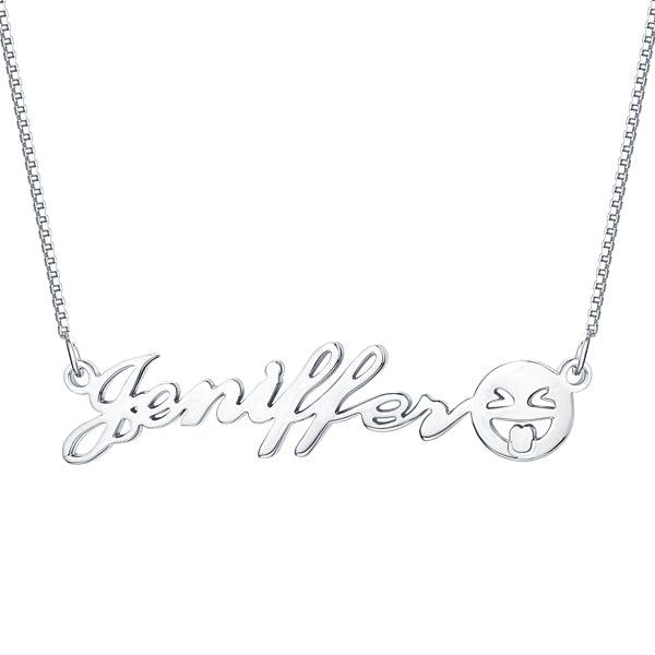 Personalized Name Emoji Necklace Sterling Silver - Belbren