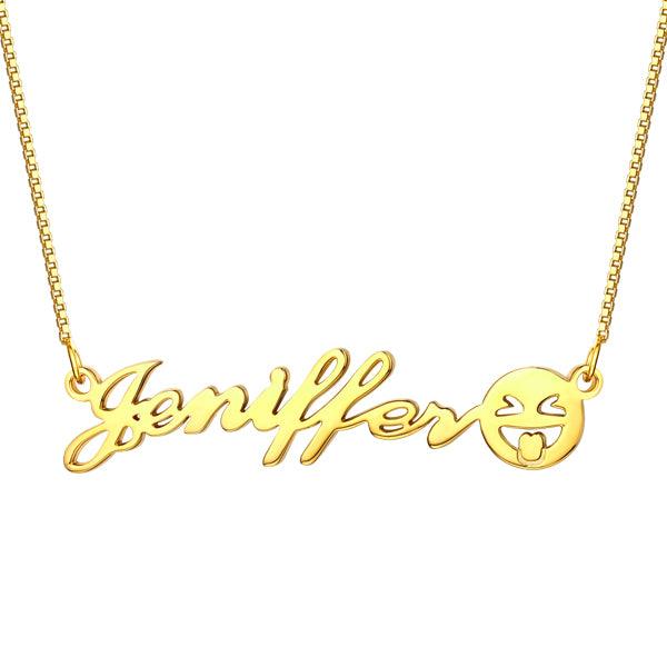 Personalized Name Emoji Necklace Sterling Silver - Belbren