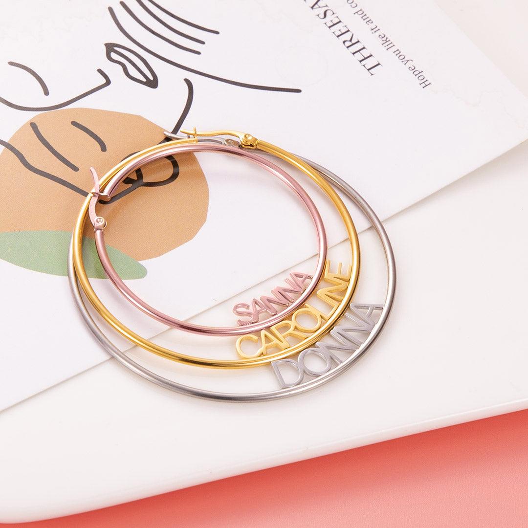 Personalized Name Hoop Earrings - Belbren