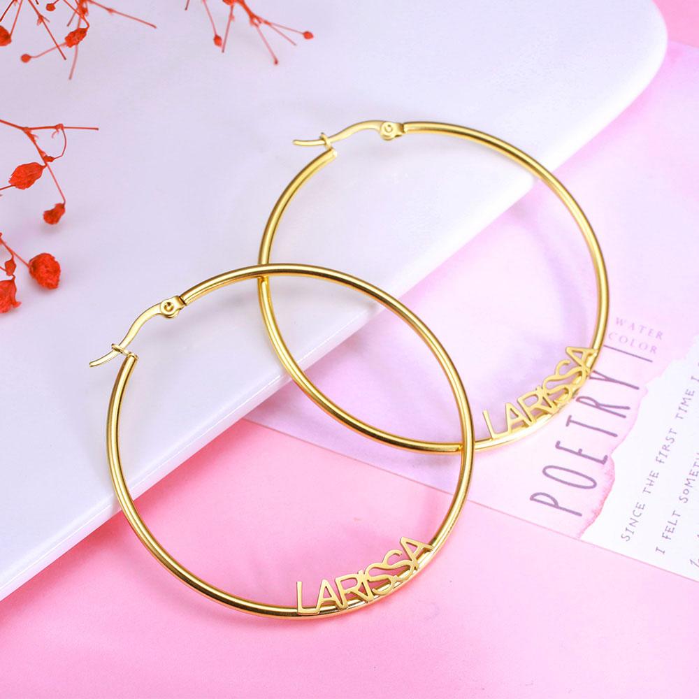 Personalized Name Hoop Earrings - Belbren