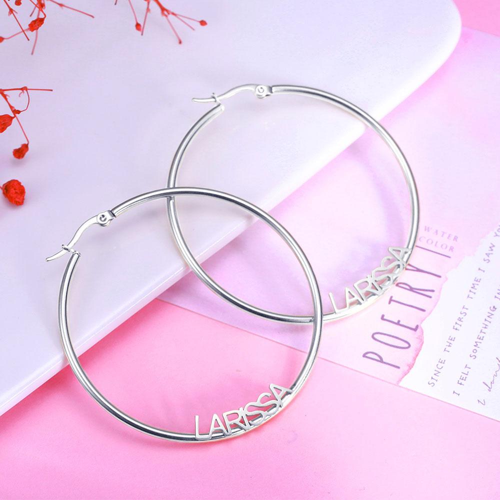 Personalized Name Hoop Earrings - Belbren