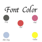 A color palette labeled "Font Color" showcasing five swatches: Gray, Red, Pink, Slate Gray, and Yellow, each with their name printed below.