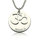 Personalized Om Disc Yoga Name Necklace Sterling Silver - Belbren