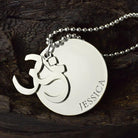 Personalized Om Disc Yoga Name Necklace Sterling Silver - Belbren