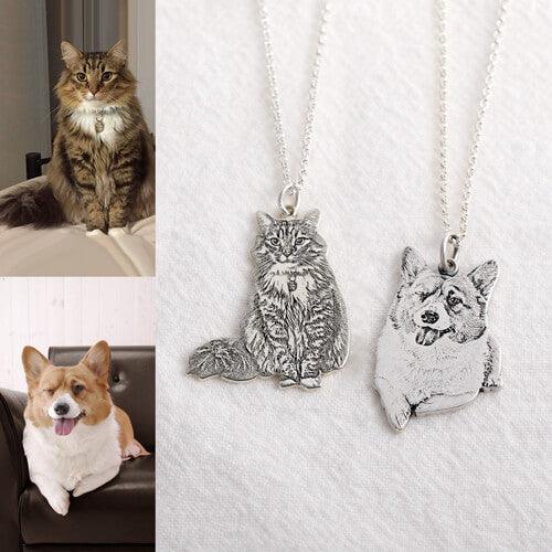 Personalized Pet Memorial Photo Necklace Sterling Silver - Belbren