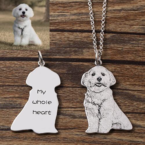 Personalized Pet Memorial Photo Necklace Sterling Silver - Belbren