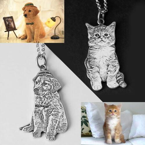 Personalized Pet Memorial Photo Necklace Sterling Silver - Belbren