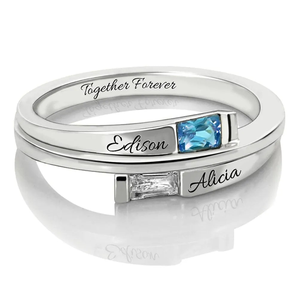 Monogrammed Couples Rings Couple Rings With Engraved Names