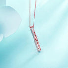 Personalized Special 3D Bar Necklace In Sterling Silver - Belbren