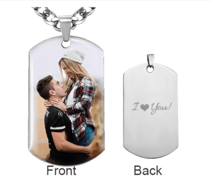 Personalized Stainless Steel Photo Dog Tag Necklace - Belbren