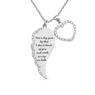 Personalized Sterling Silver Angel Wing Heart Memorial Necklace with Custom Engraving - Belbren