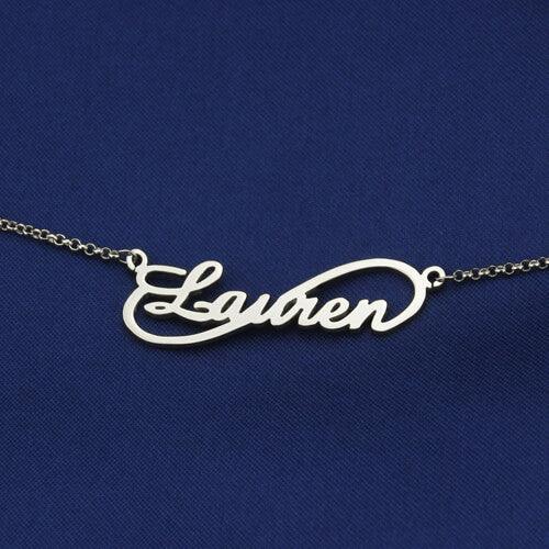 Personalized Unique Infinity Style Name Necklace Sterling Silver - Belbren