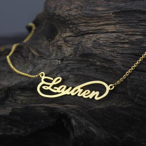 Personalized Unique Infinity Style Name Necklace Sterling Silver - Belbren