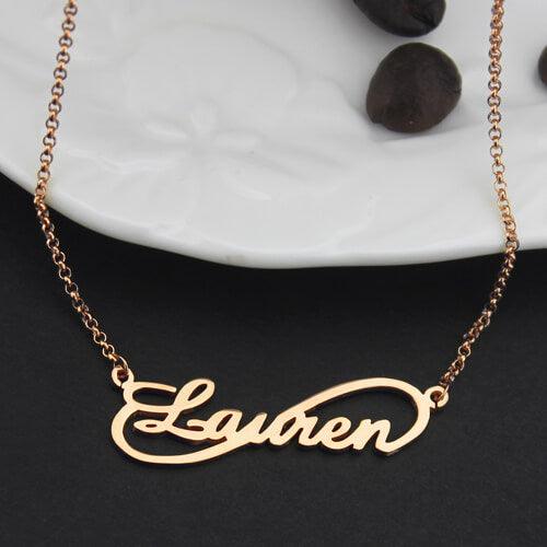 Personalized Unique Infinity Style Name Necklace Sterling Silver - Belbren