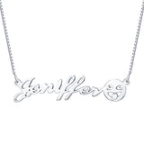 Personalized Name Emoji Necklace Sterling Silver