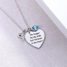 Sterling Silver Custom Pet Memorial Heart Birthstone Necklace with Angel Wing and Paw Print - Belbren