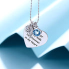 Sterling Silver Custom Pet Memorial Heart Birthstone Necklace with Angel Wing and Paw Print - Belbren