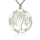 Sterling Silver Tree of Life Necklace | Custom Engraved Family Tree Name Necklace | Mother's Day Gifts - Belbren