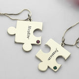 Puzzle Couple Necklace, Personalized Tiny Puzzle Piece Necklace, Mom Gift, Puzzle Jewelry, Best Friend Gifts, Christmas Gift for Her